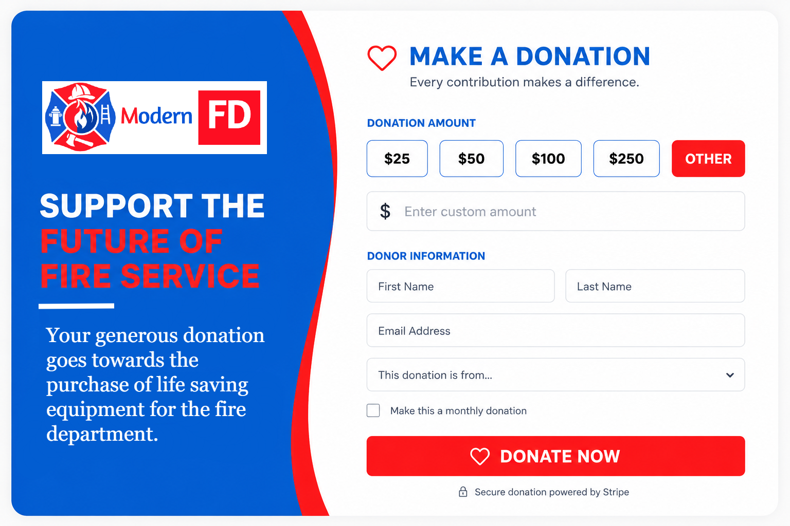Example Donation Form Example Donation Form